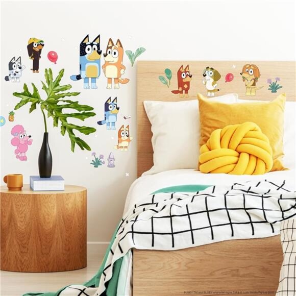 Bluey Wall Decals Peel and Stick Kids Room Nursery Stickers Removable Set Kit - Picture 3 of 7